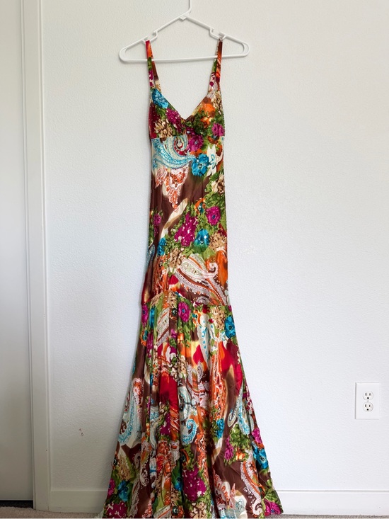 Niki Livas Dresses & Skirts - Vintage Niki Livas Silk Beaded Mermaid Maxi Dress Size 4